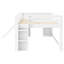 Lit mezzanine double pleine grandeur blanc avec glissière et trois tiroirs de rangement - multifonctionnel pour, en bois massif, sans glissière nécessaire, deux portes bruyantes, structure stable, simple à installer