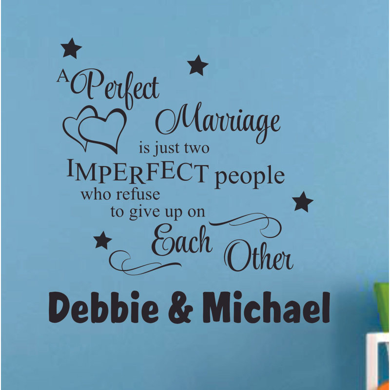 Décalcomanie murale, citation de mariage, citation parfaite, mariage personnalisé, filles, garçons, enfants
