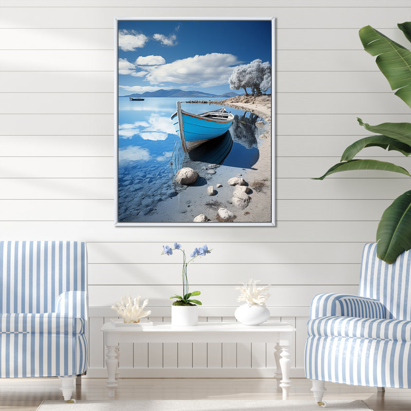 Gardunio Coastal Reflections I, H 32 po x l 16 po x P 1 po, Cadre flottant blanc