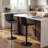 Swivel Height Adjustable Bar Stools Faux Leather Upholstered Counter Stools With Metal Frame-662277681