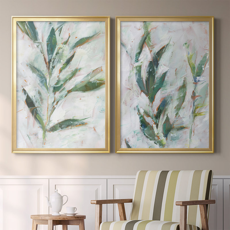 «Tropical Foliage Study I», toile encadrée de qualité supérieure - prête à être accrochée, Or