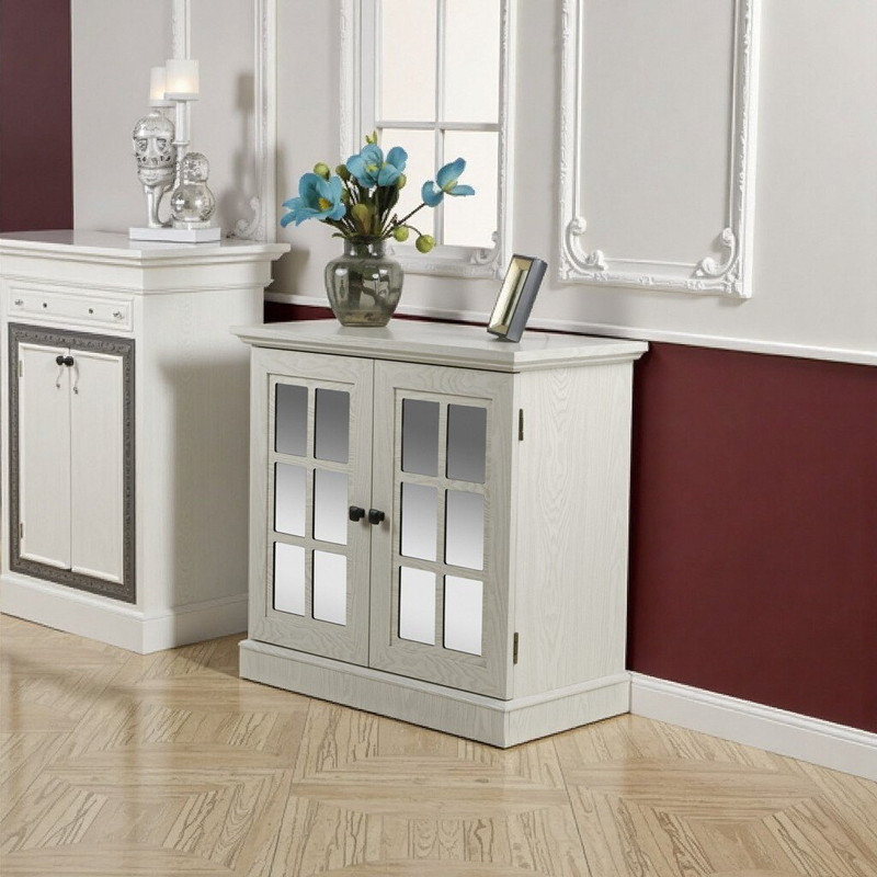 Armoire de rangement 30,75 de large avec 2 tablettes réglables en acrylique, Blanc