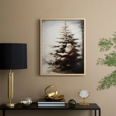 «Christmas Holiday Art», série 2-XLV III, reproduction encadrée - bois massif
