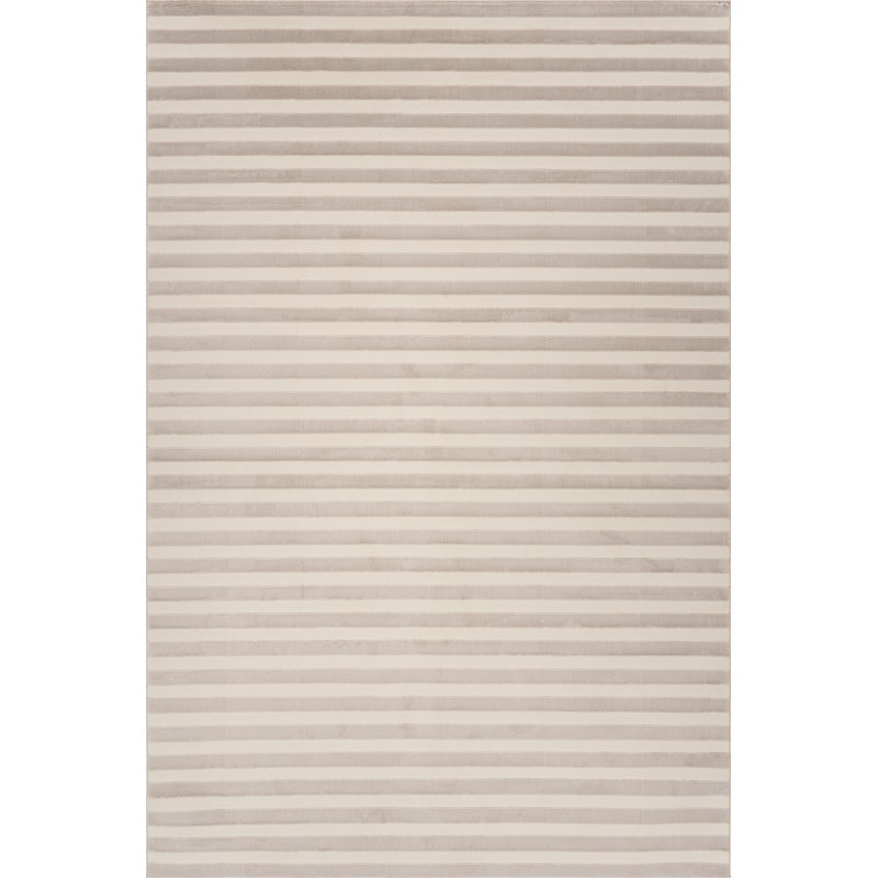  Valoria Striped Washable Area Rug, Runner 2'9" x 8'1", Ivory