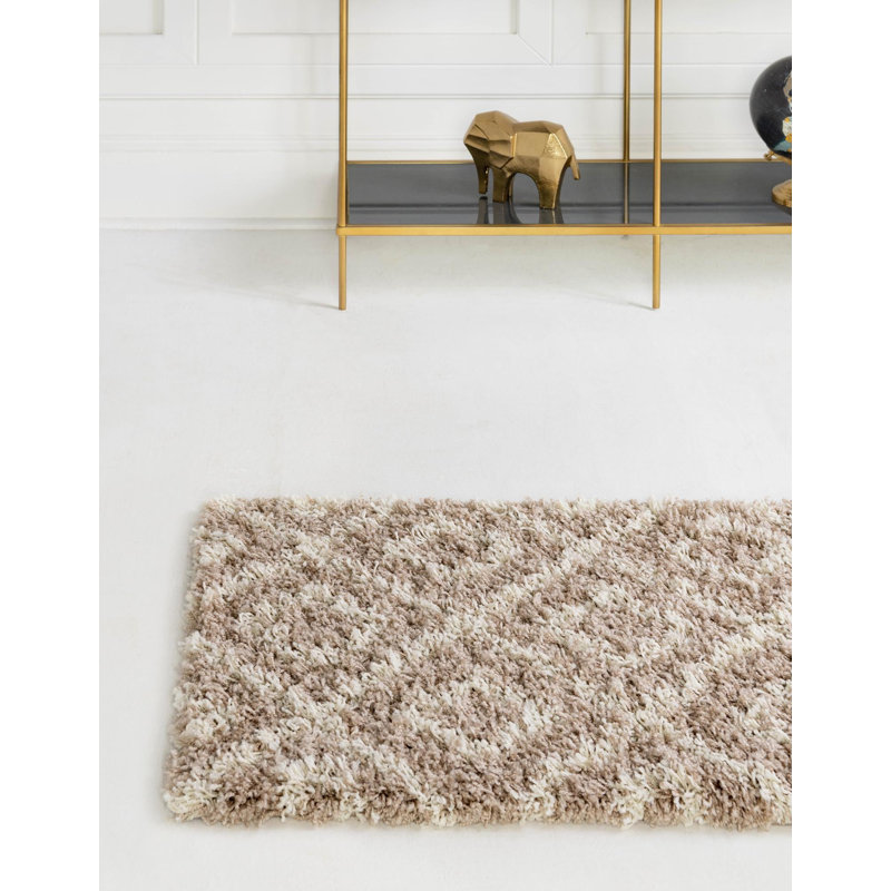 Tapis de couloir contemporain de style brun Anneheide, Tapis de couloir 2 pi 7 po x 10 pi