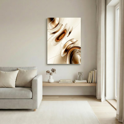 Ensemble de 1 tableau sur toile « Tourbillons dorés »