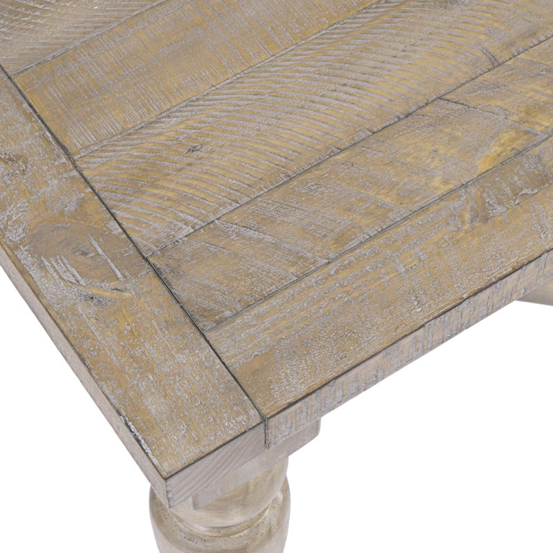 Lockerbie 24 Inch Rustic Farmhouse Solid Pine Square End Table