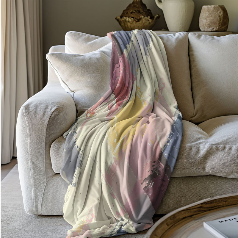 Artistic Checks - Couverture sherpa de qualité supérieure 1 pièce, Lit simple