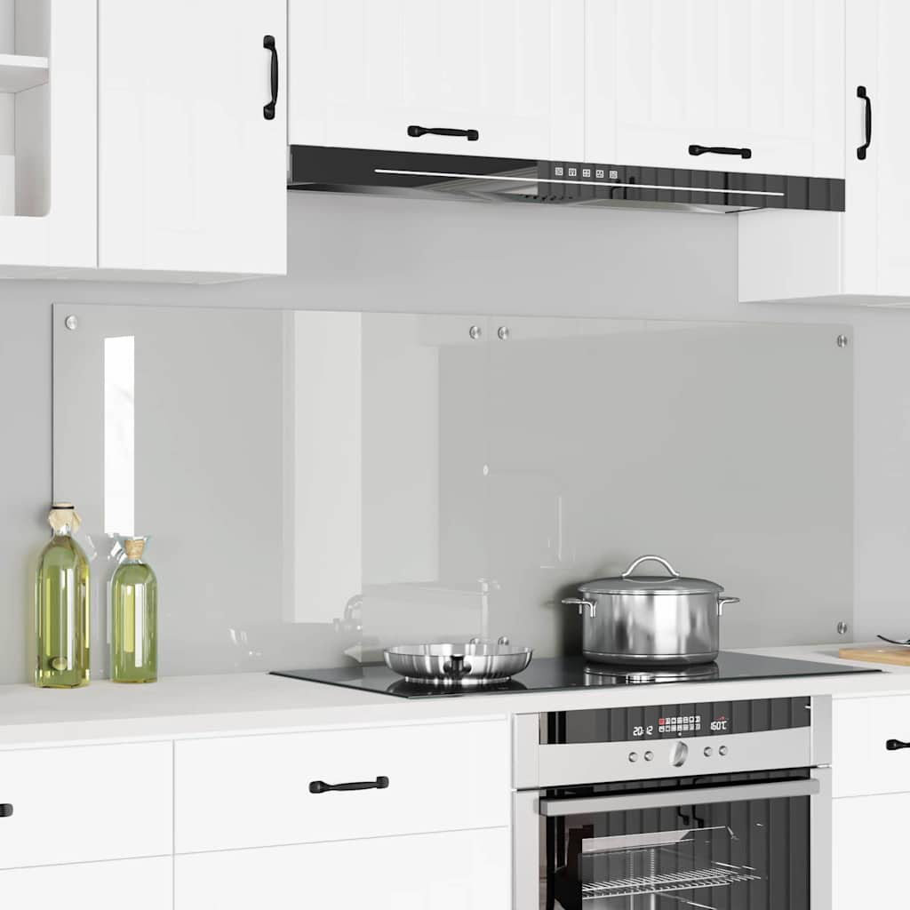 Vidaxl Kitchen Backsplash White 80 X 40 Cm Tempered Glass