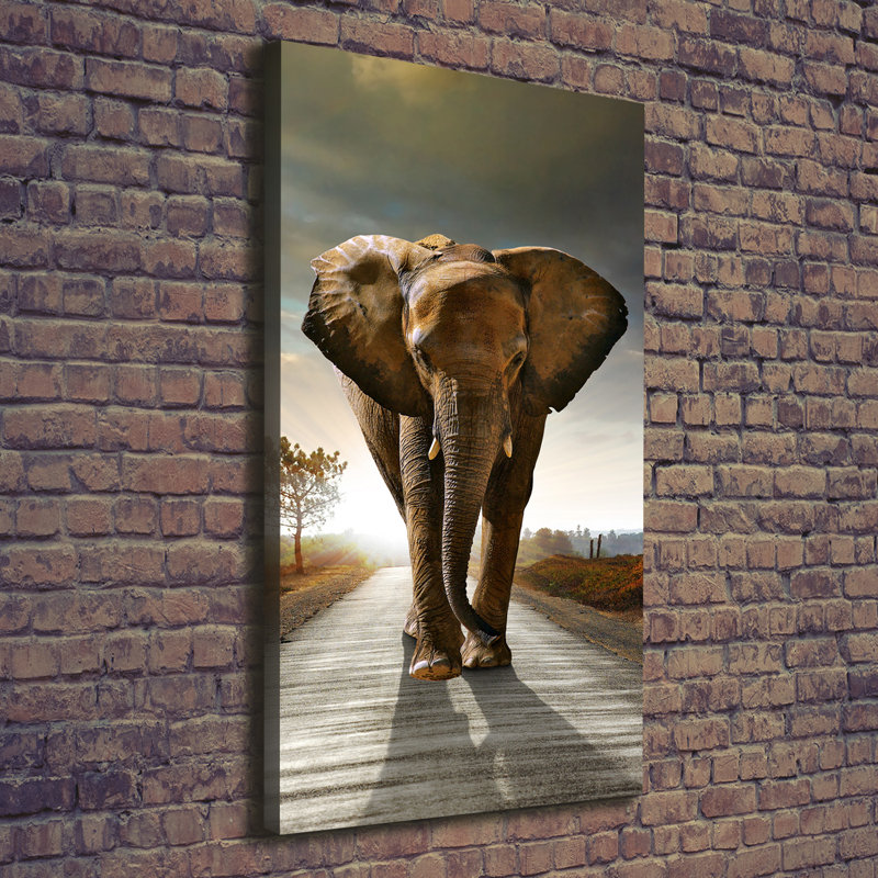 Strolling Elephant - Wrapped Canvas Print
