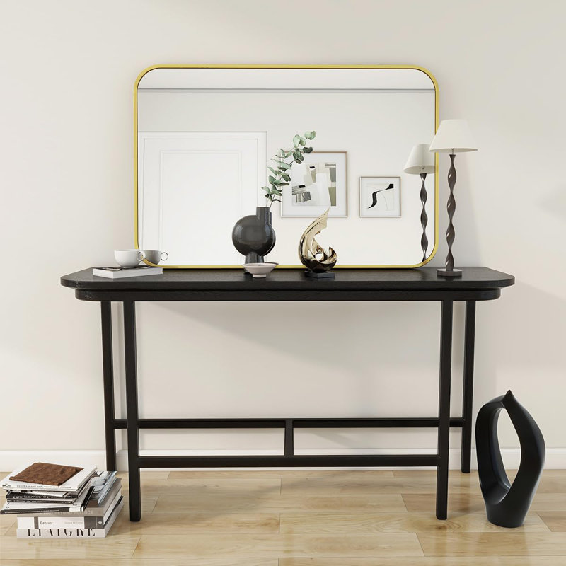 Miroir rectangulaire mural, 38,81 po x 26,52 po, Doré
