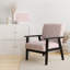 Fauteuil d'appoint rembourré à motif floral à rayures roses