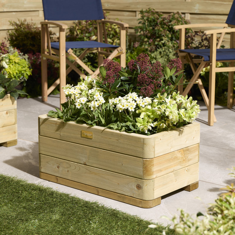 Wood Planter Box, 30 cm H x 70 cm W x 40 cm D