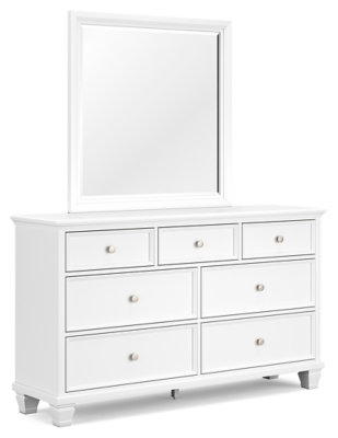 Commode et miroir Fortman, Blanc