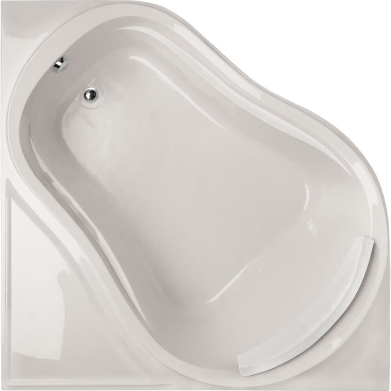 Eclipse 64'' L Soaking Bathtub, Bone, Satin Chrome