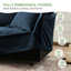 Fauteuil à housse avec 1 grand coussin de dossier et 2 grands coussins décoratifs, 1 canapé profond confortable et 1 siège large, plusieurs coussins moelleux, tissu chenille, bleu-56411921