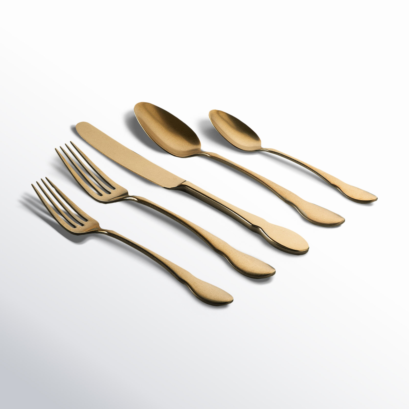 Birch 20 Piece Flatware Set, Service for 4, Birch Gold