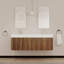 Meuble-lavabo mural avec lavabo, double rebord en résine épaisse-453765188