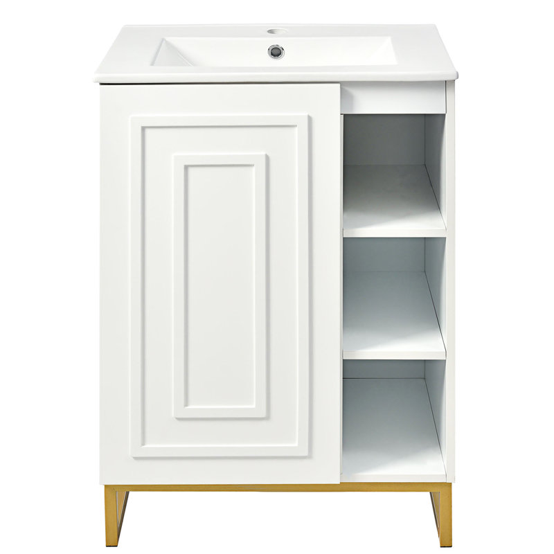 Taryn 18'' Single Bathroom Vanity with Ceramic Top