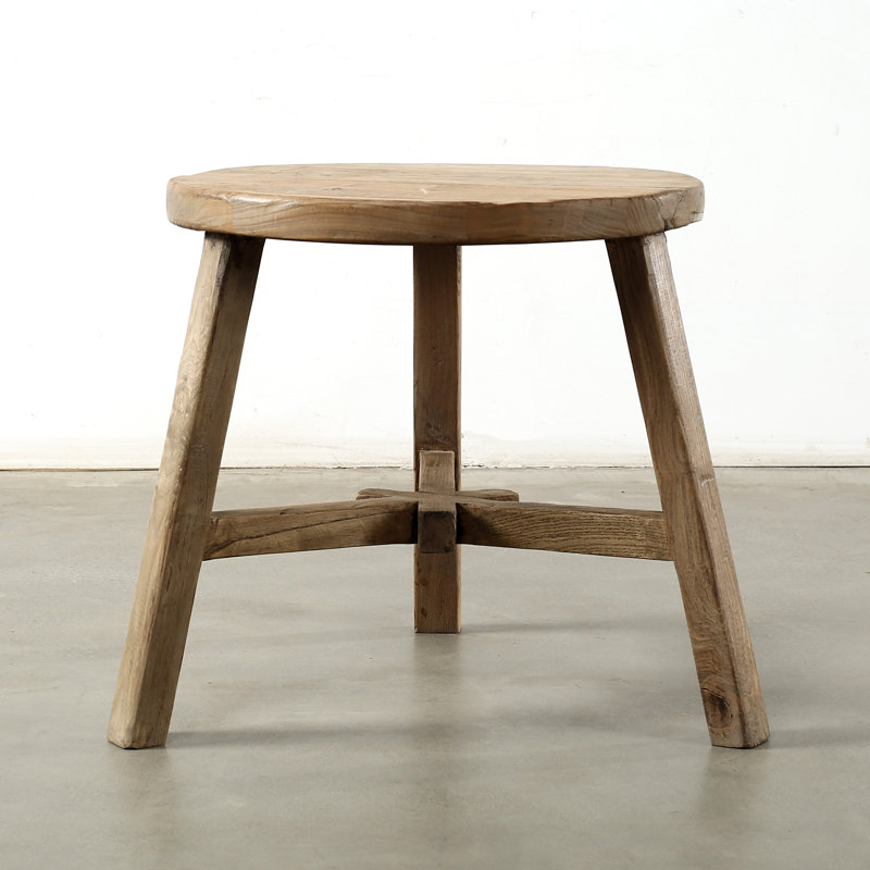Approx. 20 Inches Round Side Table Weathered Natural