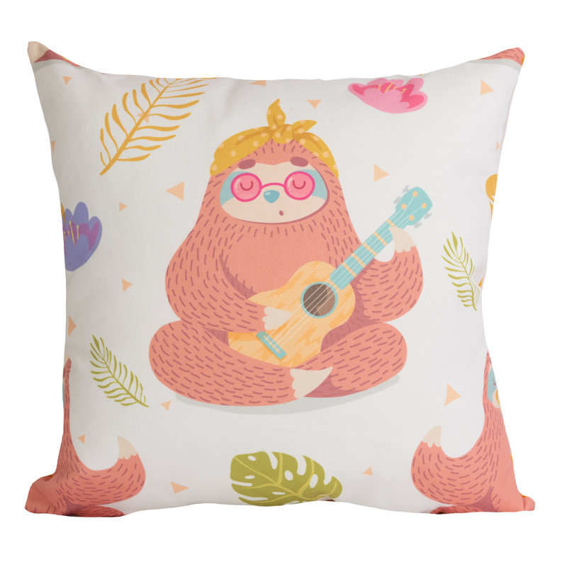 Sloth Animal Print Throw Pillow