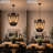 8-Light 22.4" Steampunk Geometric Chandelier, Adjustable Black Iron Pendant Light with E26 Base