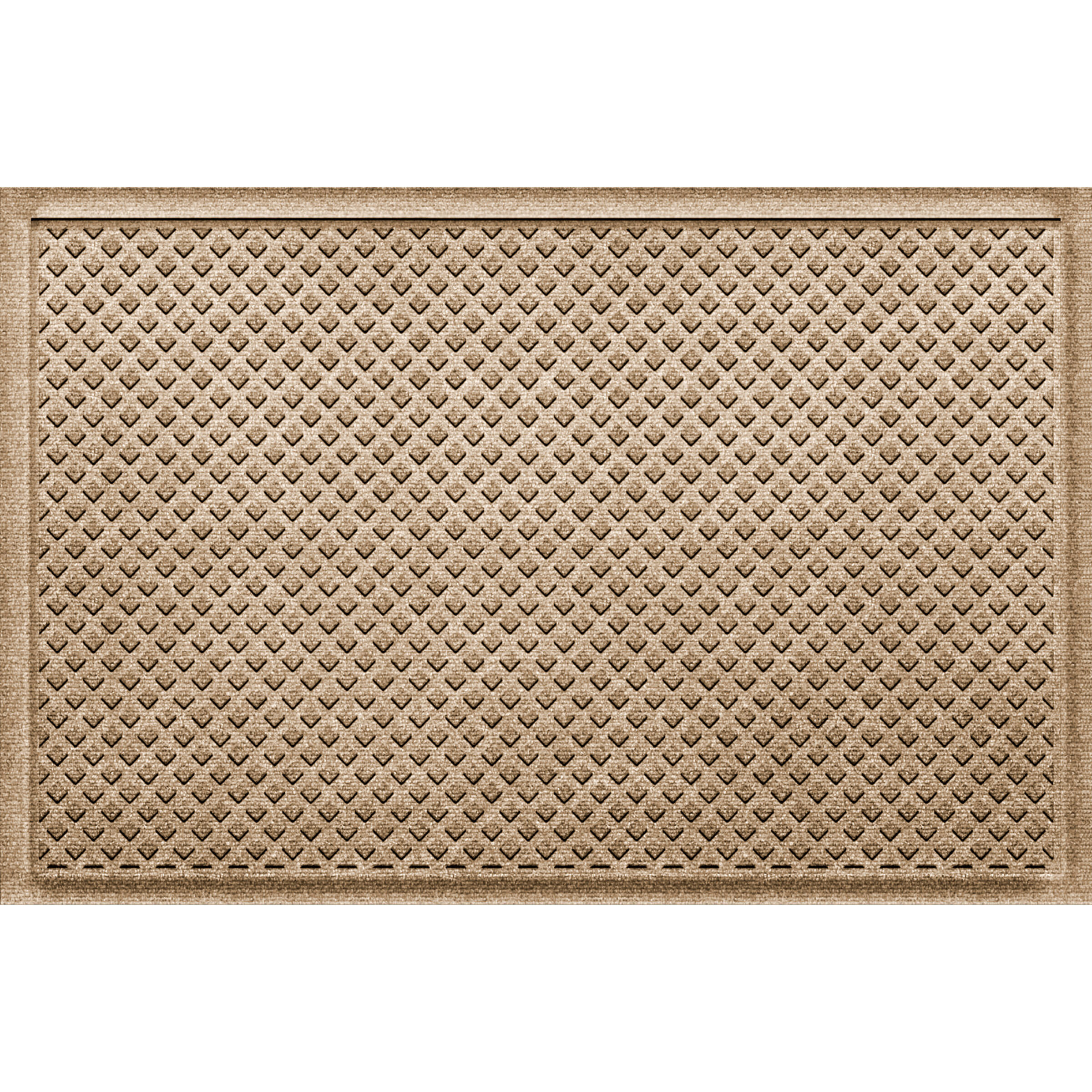 Bungalow Flooring Waterhog Squares 35 in. x 85 in. Pet Polyester Indoor Outdoor Door Mat Camel