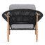 Chaise longue en osier gris foncé Cyril