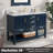 Tona 48'' Single Bathroom Vanity with Premium Marble Top, Navy Blue-796177502-711856525