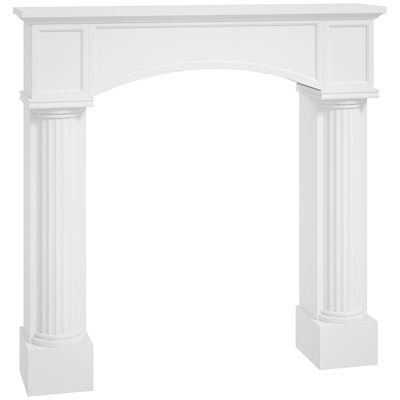 Fireplace Mantel Surround, Freestanding Fireplace Surround for Electric Fireplaces, 43.3" W x 39.8" H White
