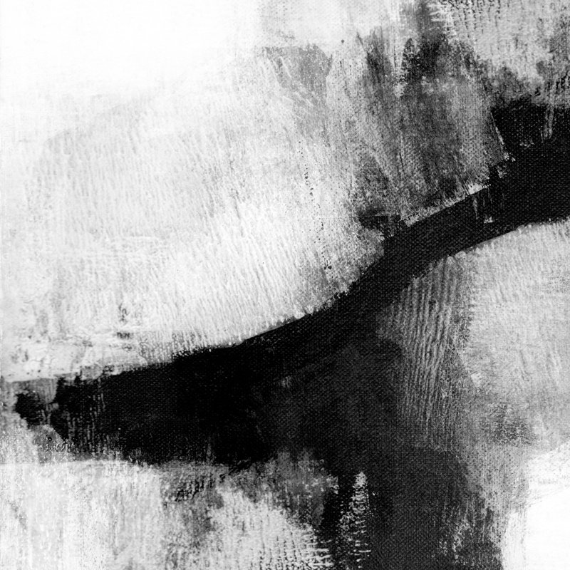 Galleryj9, peinture abstraite texturée en noir et blanc Delve 2, H 12 po x l 12 po