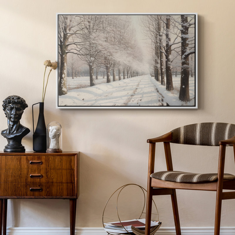 Paysage rétro-X III, H 17 po x l 25 po x P 2 po, Toile encadrée flottée blanche