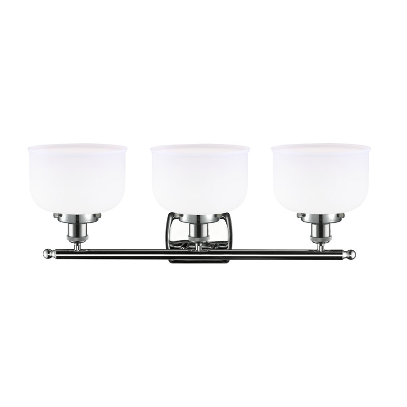 Éclairage pour salle de bain à 3 lumières 28 po Ballston Urban Bell, Blanc mat, Incandescent, Chrome poli