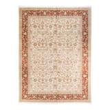 Hayner One-of-a-Kind Hand-Knotted New Age 9'2" x 12'2" Wool Area Rug in Ivory/Orange