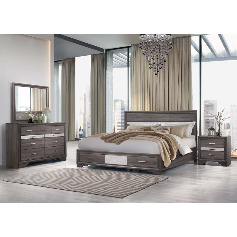 RYDER SPARKLE GREY NIGHTSTAND