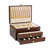 3-layer Silverware Storage Box With Drawer, Wooden Silverware Chest With Handle And Linen Liner For Storing Fine Flatware And Utensils, Walnut