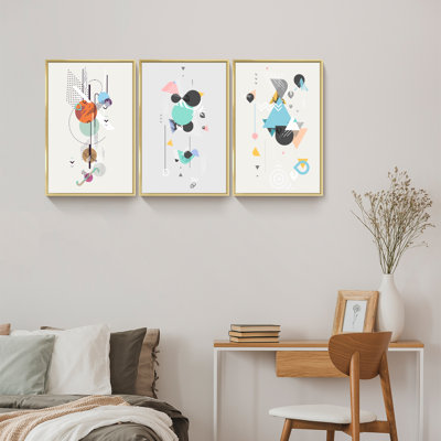 " Abstract Aluminum Framed Wall Art " 3 - Pieces