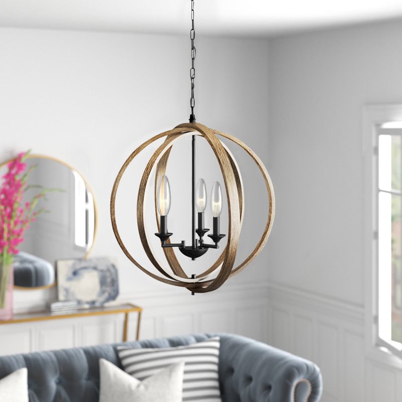 Meredith 3 - Light Brown Sphere Pendant