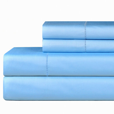 Luxury Spa Blue Pima Cotton Pillowcases - 610 Thread Count Standard Size - Soft & Breathable Bedding for a Restful Sleep Experience