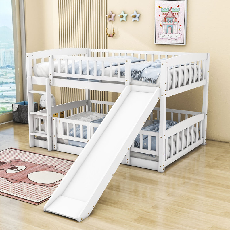 Lit superposé standard Gentjana par Harriet Bee, Double sur double, Blanc