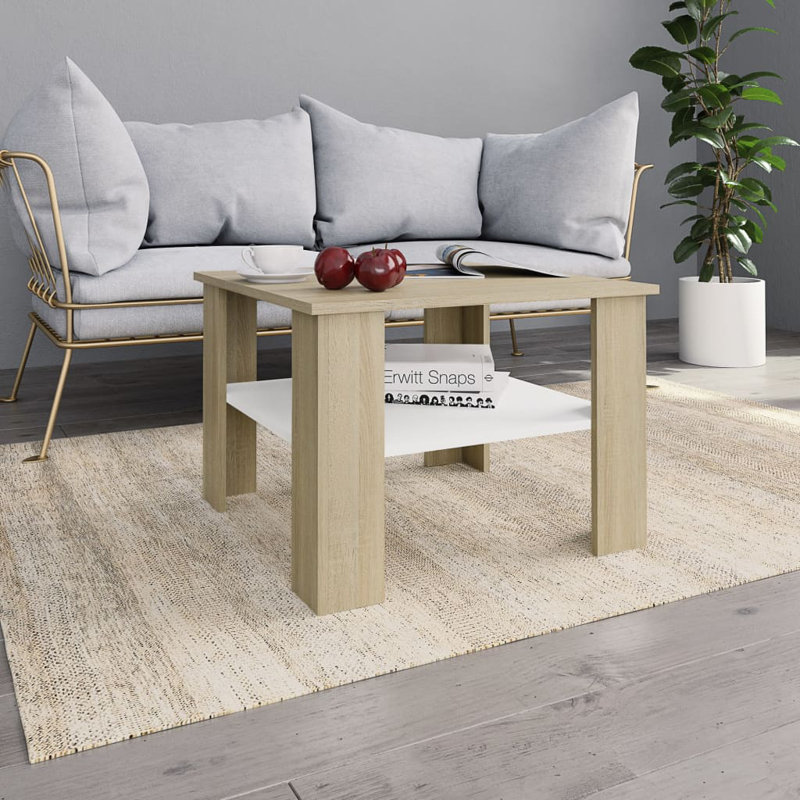 Sprinkel Engineered wood Four Leg Single Coffee Table with Storage, High Gloss White