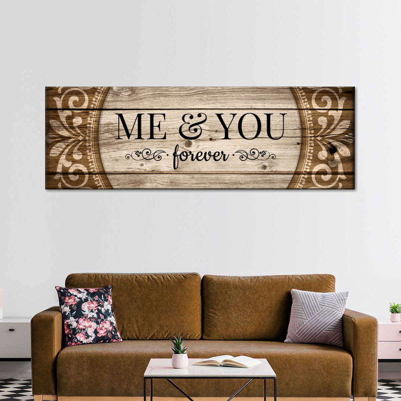 «Me And You Forever Love», typographie, H 16 po x l 48 po x P 1,25 po