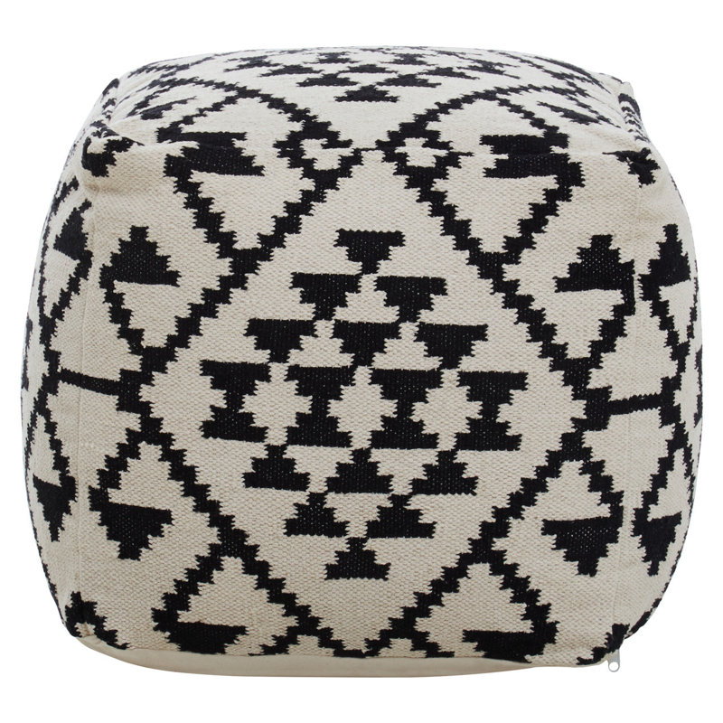 Archippos 50cm Wide Square Geometric Pouf Ottoman