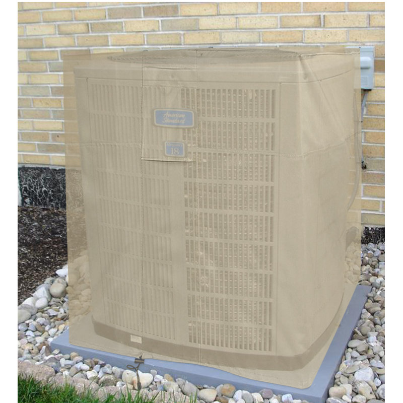 Housse robuste pour climatiseur - Protection contre les intempéries avec interrupteur à bascule et cordon réglables, évents latéraux