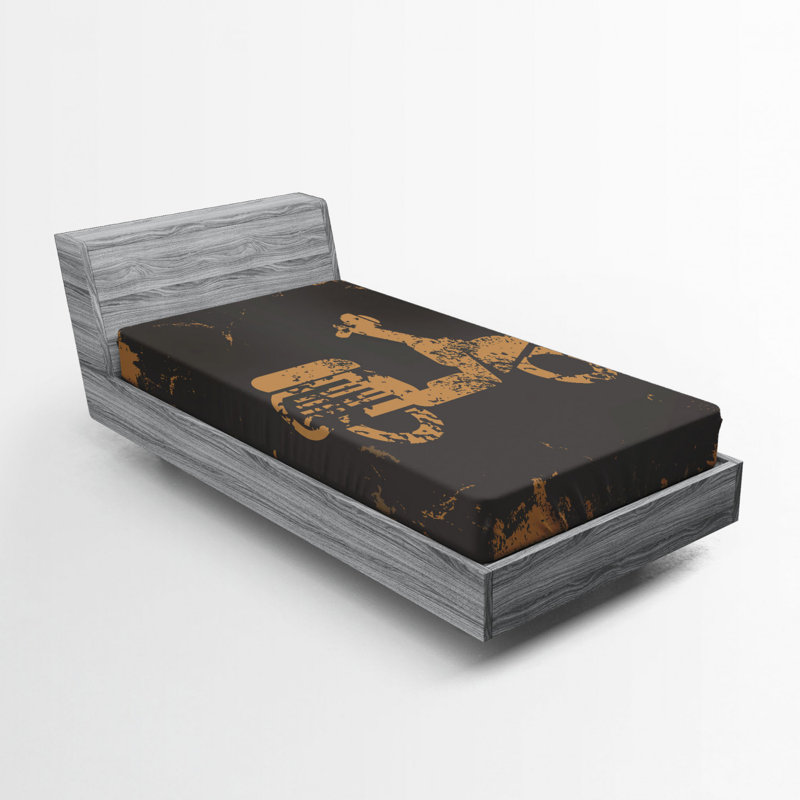 Grunge Microfiber Fitted Sheet, Twin Fitted Sheet