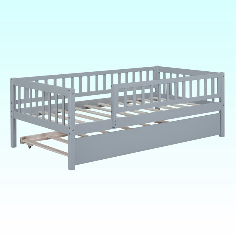 Solid Wood Daybed, Gray, Twin