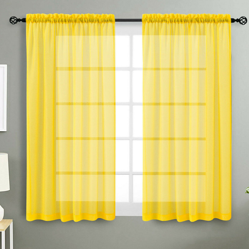 Rideaux transparents avec passe-tringle Dima, l 52 po x L 108 po, Blanc