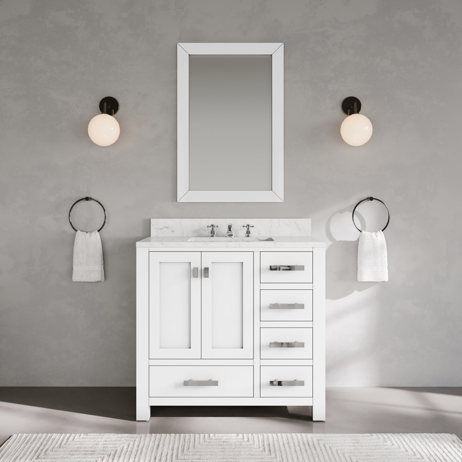 Steve 36'' Single Bathroom Vanity, White