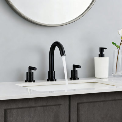Modern Matte Black Bathroom Sink Faucets, Metal Build With 360° Swivel For Family Use