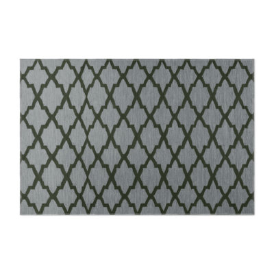 Tapis gris intérieur et extérieur Trellis